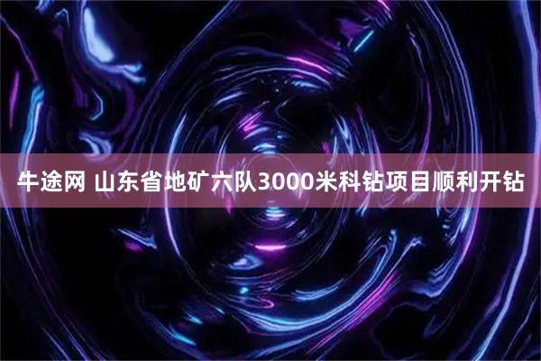 牛途网 山东省地矿六队3000米科钻项目顺利开钻